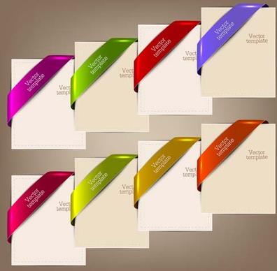 colorful corners cards vector set
