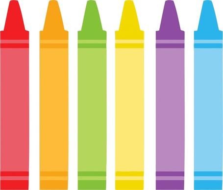 colorful crayon sets vector illustration