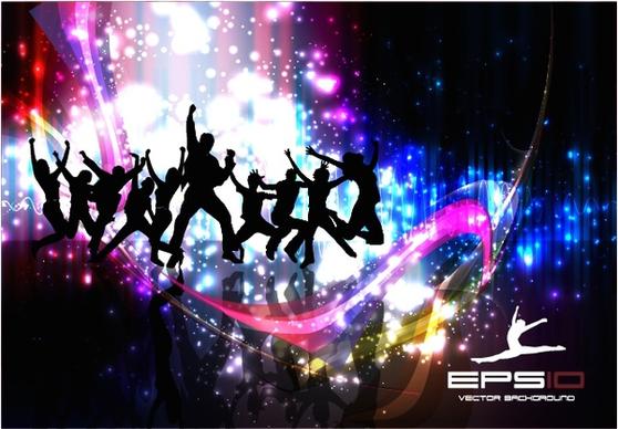 colorful dancing lights background vector
