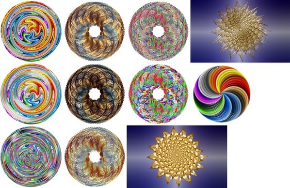 colorful delusion circles set vector illustration