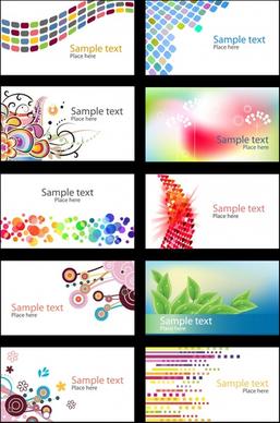 name card templates colorful decor nature abstract themes