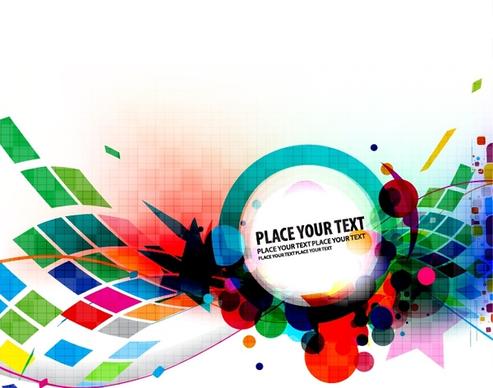 decorative background modern colorful dynamic messy shapes design