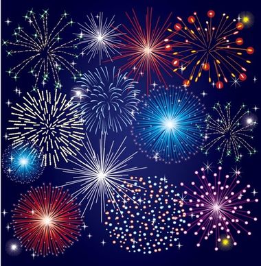 colorful fireworks 03 vector