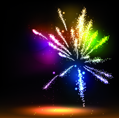colorful fireworks design vector set