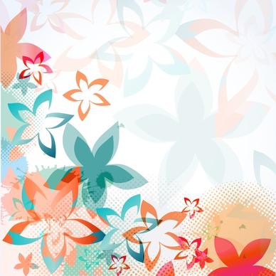 flowers background template bright blurred colorful petals sketch
