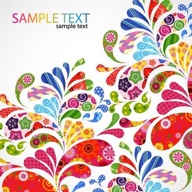 Colorful Floral Design Vector Graphic