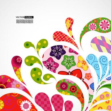 colorful floral elements background art vector