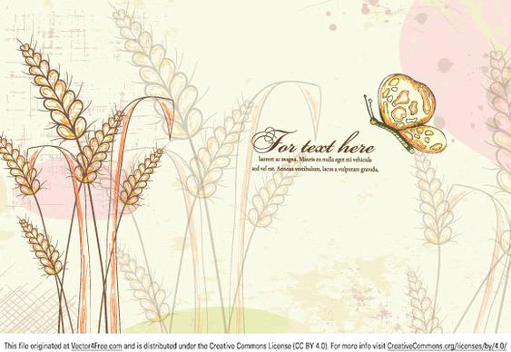colorful floral vector illustration with butterfly