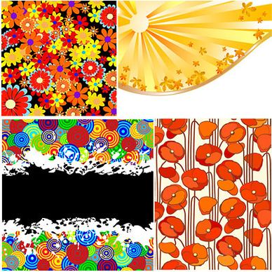 colorful florals backgrounds vector
