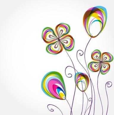 colorful flowers background pattern 02 vector