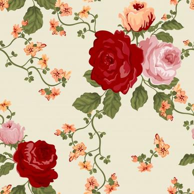roses painting colorful retro handdrawn decor