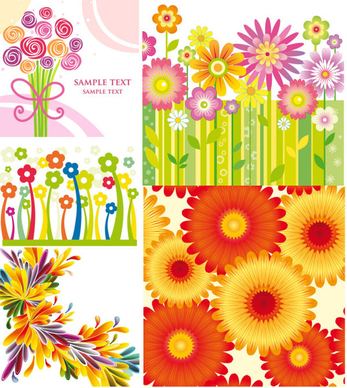 colorful flowers background vector art