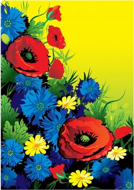 flowers painting colorful classical decor