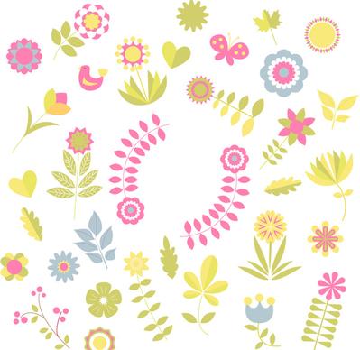 colorful flowers vector