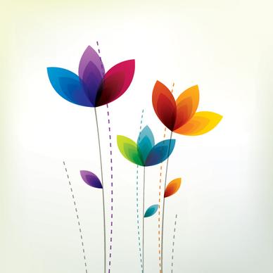 colorful flowers vector graphic