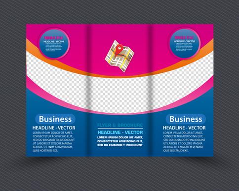 colorful flyer template design with curved line style