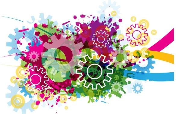 colorful gears background 03 vector