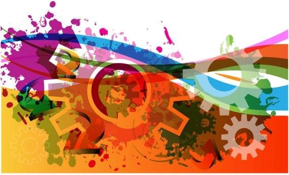 colorful gears background 05 vector