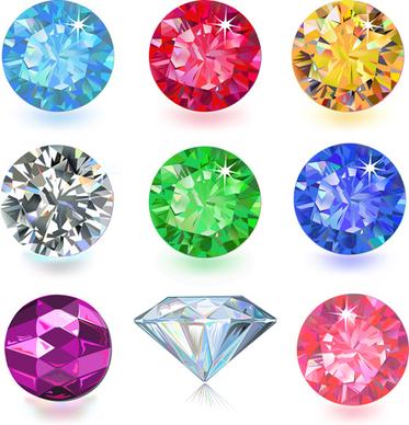 colorful gems design vector