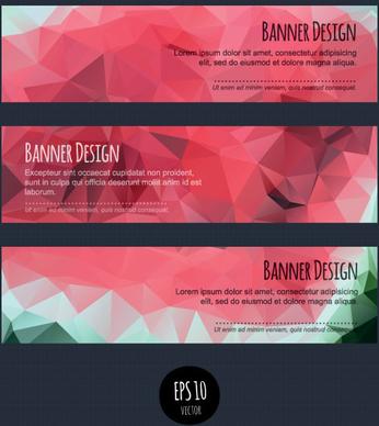 colorful geometric shapes vector banners