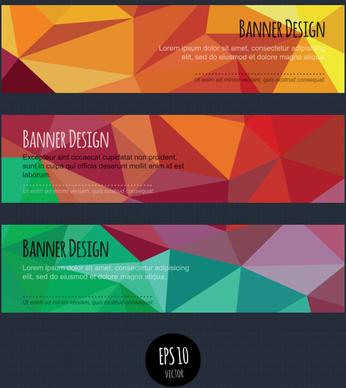 colorful geometric shapes vector banners
