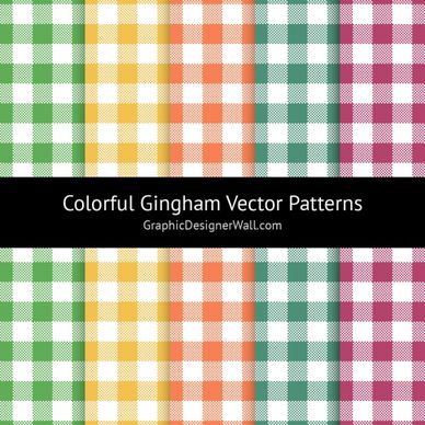 colorful gingham vector patterns