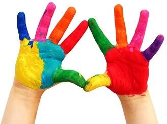colorful hands stock photo