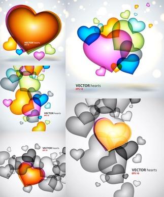 colorful heartshaped graphics vector