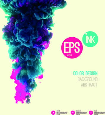 colorful ink cloud background vector