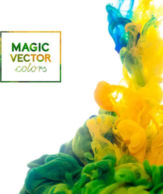 colorful ink magic effect background vector