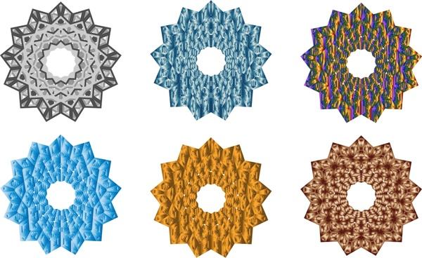 colorful kaleidoscope geometric design sets