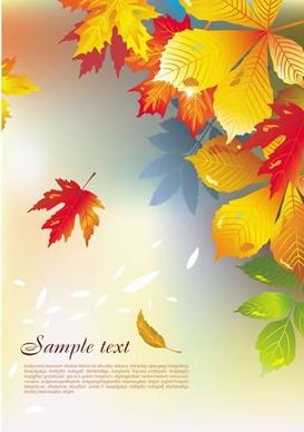 autumn background template dynamic leaves colored modern design