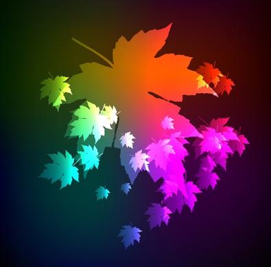 colorful maple leaves background vector