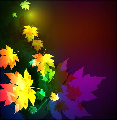 leaves background template dark design colorful dynamic