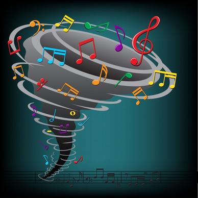 musical background colorful dynamic whirling design