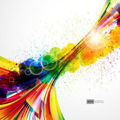 colorful object splash backgrounds vector