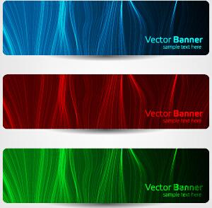 colorful optical line vector banner