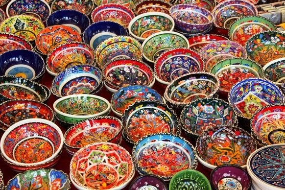 colorful oriental bowls