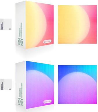 colorful packaging box cover design vector set