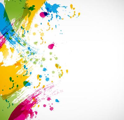 colorful paint splashing vector