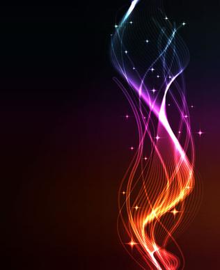 colorful shiny waves background vector graphic