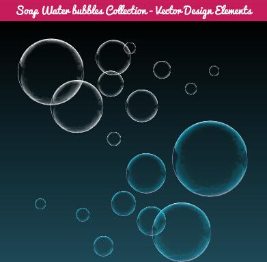 colorful soap water bubbles vector set