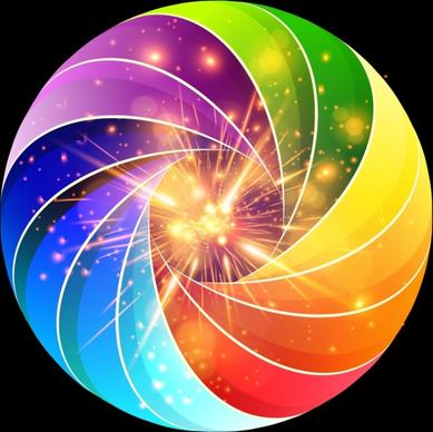 colorful sparkling background whirling lines style design