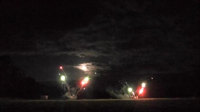 colorful sparkling fireworks soaring on sky