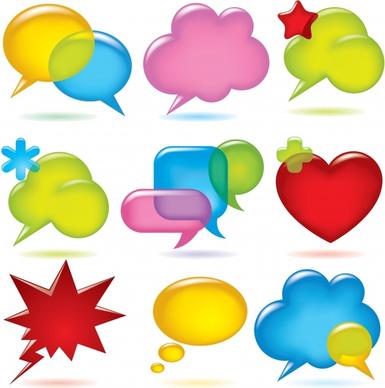 speech bubble templates modern colorful shapes