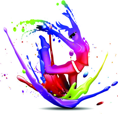 colorful splashing paint