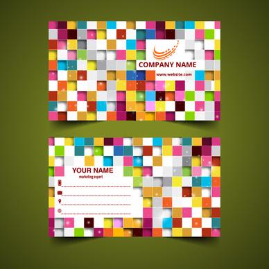 colorful square abstract business card templates