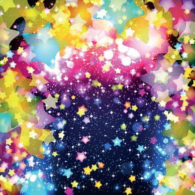 colorful stars and glitter vector backgorunds set