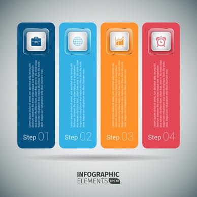 colorful step by step infographics template