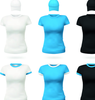 colorful t shirts and caps uniform vector template
